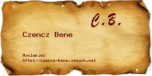 Czencz Bene névjegykártya